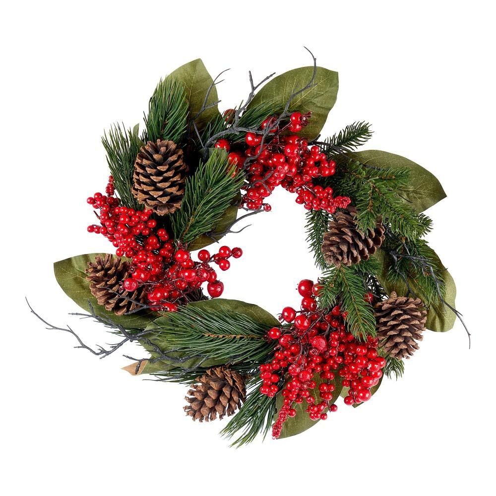 CORONA ADDOBBATA BACCHE CM.45